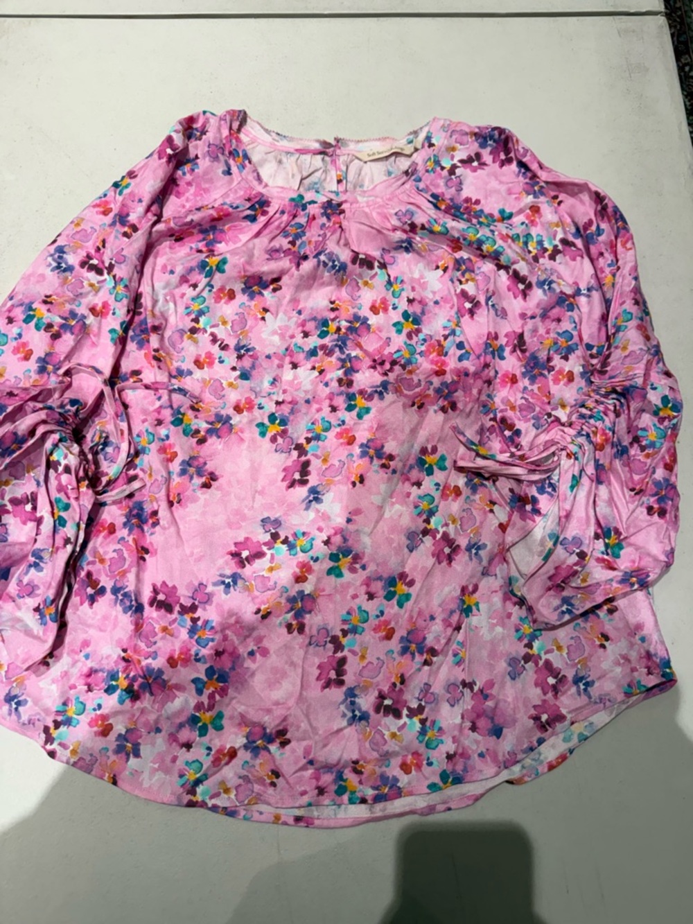 Soft Surroundings Pink Floral Long Sleeve Women's Blouse